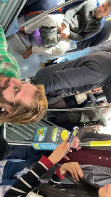 Man on Tram in Jerusalem