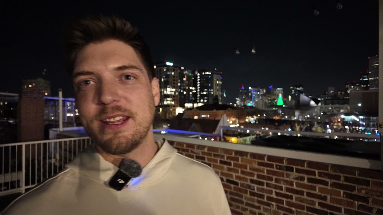 A rooftop interview at night, Denver